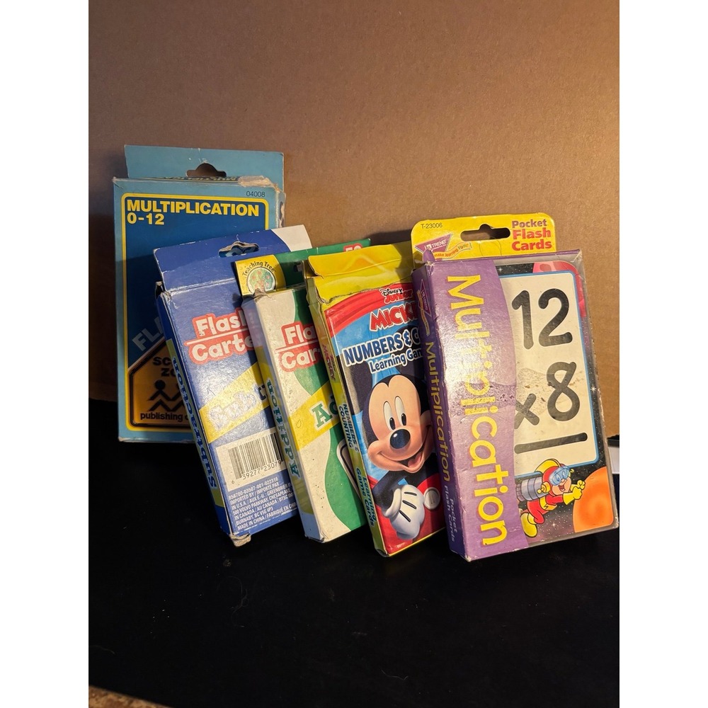 Flash cards Lot - Addition, Subtraction, Multiplication Learning Math 5 Packs